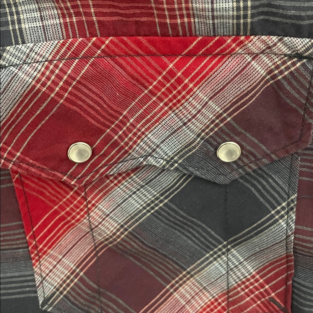 Levi's Plaid Western Snap Button Up - image 8